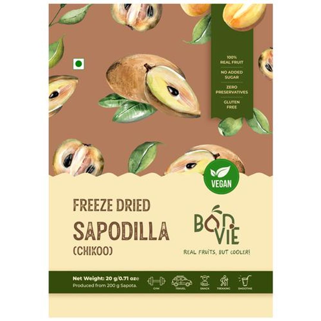 Freeze Dried Sapodilla/Chikoo - 100% Real Fruit, Vegan, No Sugar, Gluten Free