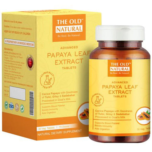 Papaya Leaf Extract Tablets - With Tulsi, Giloy, In Goat Milk, Improve Blood Platelets