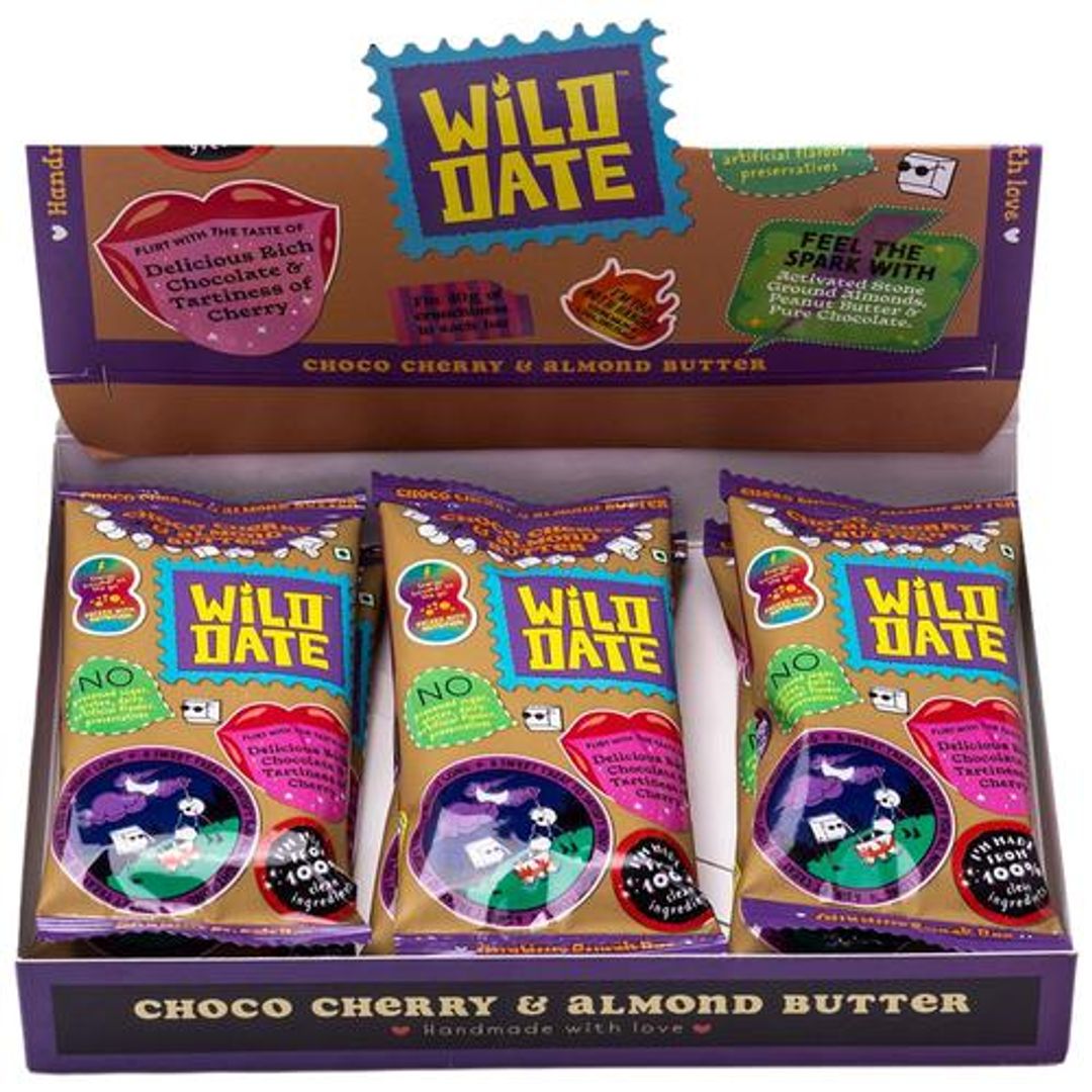 Choco Cherry & Almond Butter Snack Bar - Gluten-Free, No Added Sugar