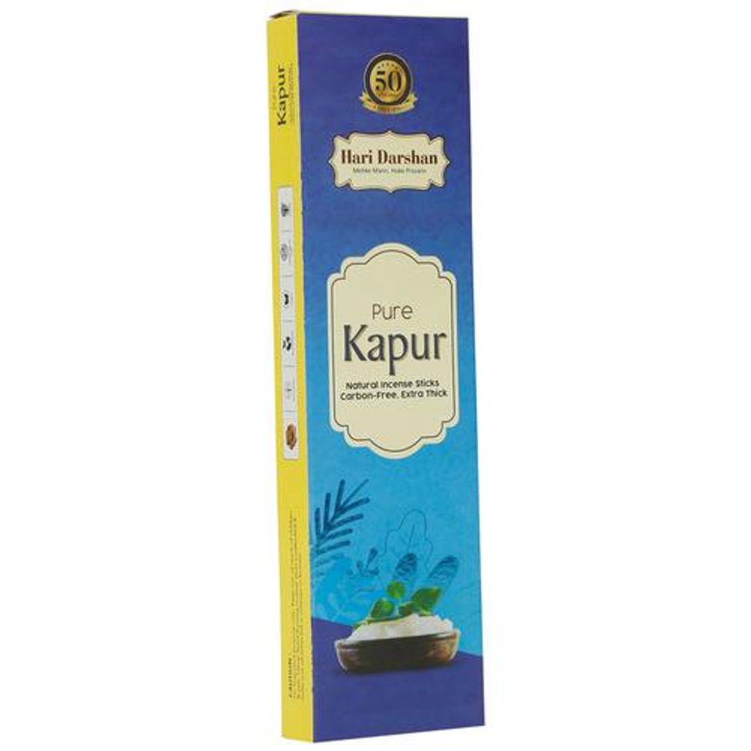 Pure Kapur Natural Incense Sticks/Agarbatti - Carbon Free, Extra Thick