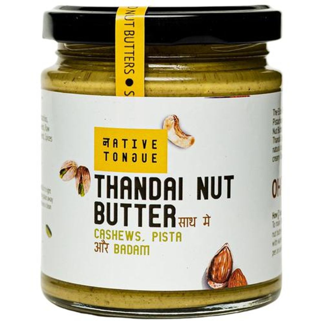 Thandai Nut Butter With Almonds, Cashews & Pista - Vegan, 10% Raw Sugar