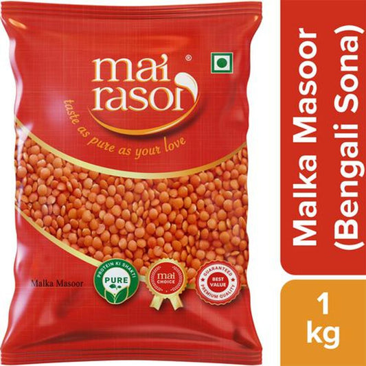 MAI RASOI SONA MALKA MASOOR DAL - UNPOLISHED, 1 KG POUCH