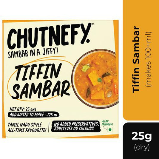 Chutney Sambar In A Jiffy! - 100% Authentic Recipe, Vegan Friendly, Medium Spicy, For Tiffin