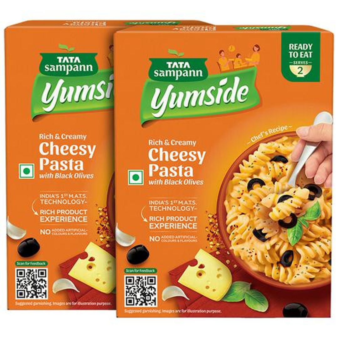 Cheesy Pasta With Black Olives - Rich & Creamy, Ready To Eat, No Added Flavours