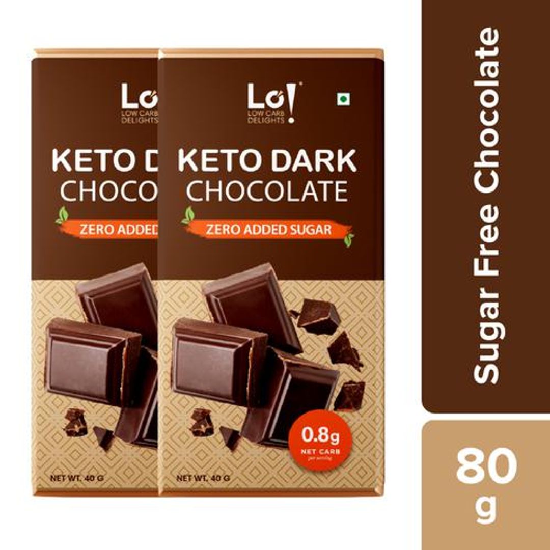 Keto Dark Chocolate - Low Carb, Stevia Sweetened, No Added Sugar