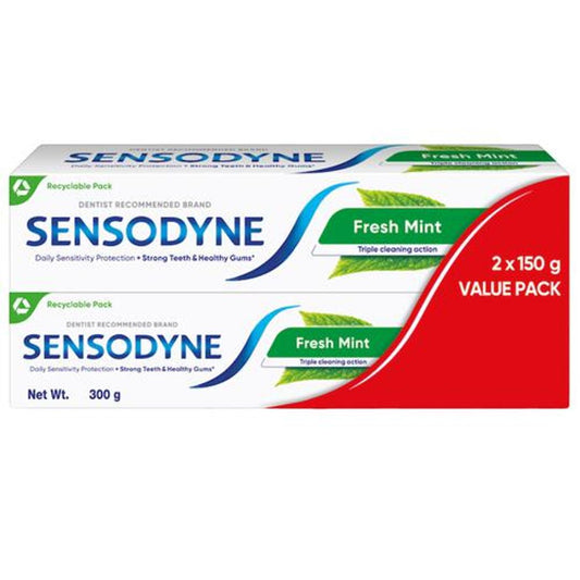 Fresh Mint Sensitive Toothpaste For Daily Sensitivity Protection, Contains Fluoride, Value Pack