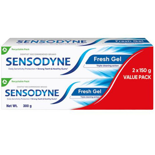 Fresh Gel Sensitive Toothpaste For Daily Sensitivity Protection, Contains Fluoride, Value Pack