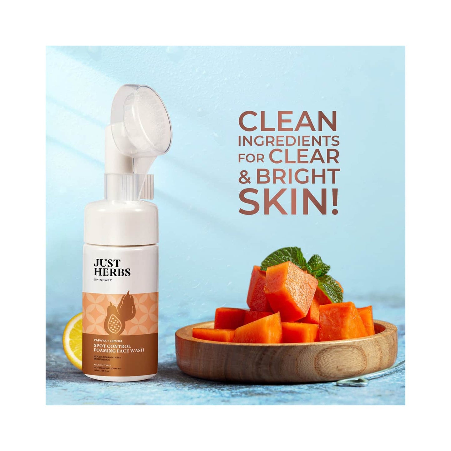 Just Herbs Papaya And Lemon Spot Control Foaming Face Wash (100ml)