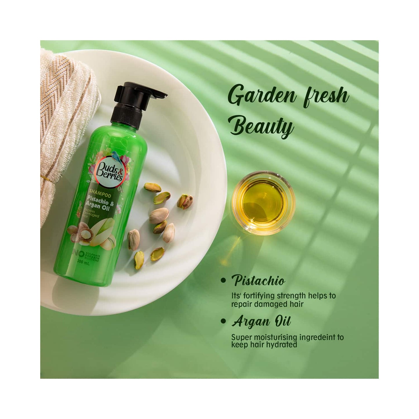 Buds & Berries Pistachio And Argan Oil Shampoo (300ml)
