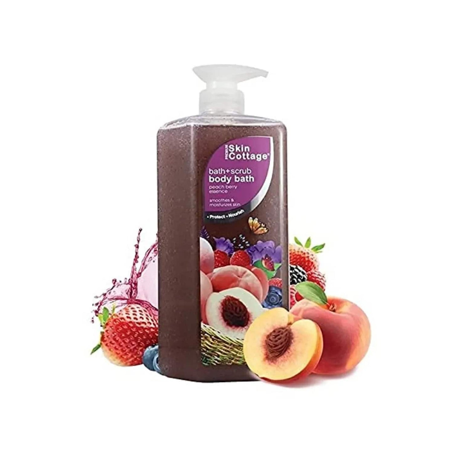 SKIN COTTAGE Peach Berry Essence Body Bath + Scrub (1000ml)