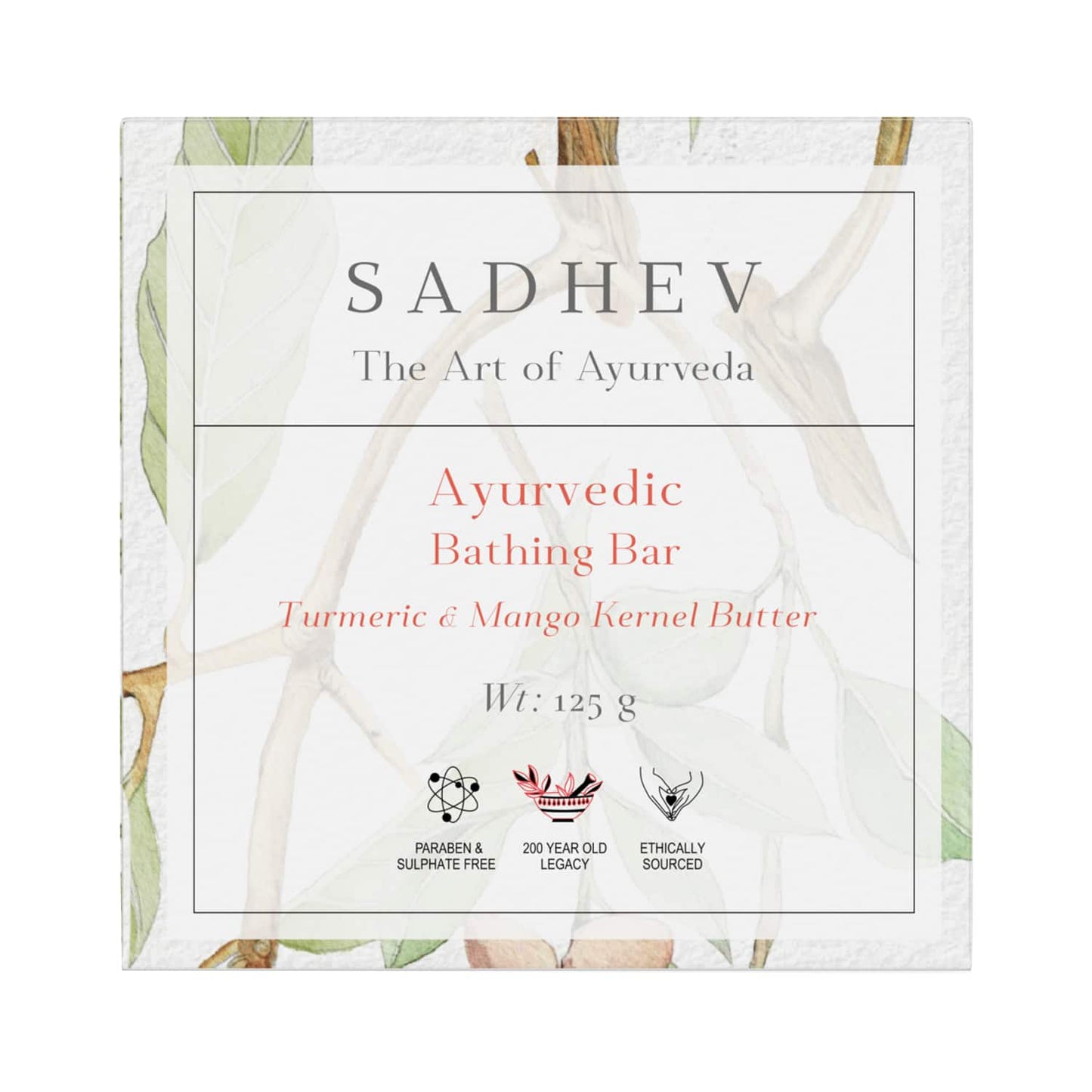 Sadhev Turmeric & Mango Kernel Butter Bathing Bar (125g)