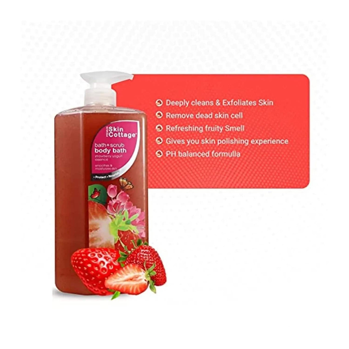 SKIN COTTAGE Strawberry Yogurt Essence Body Bath + Scrub (1000ml)