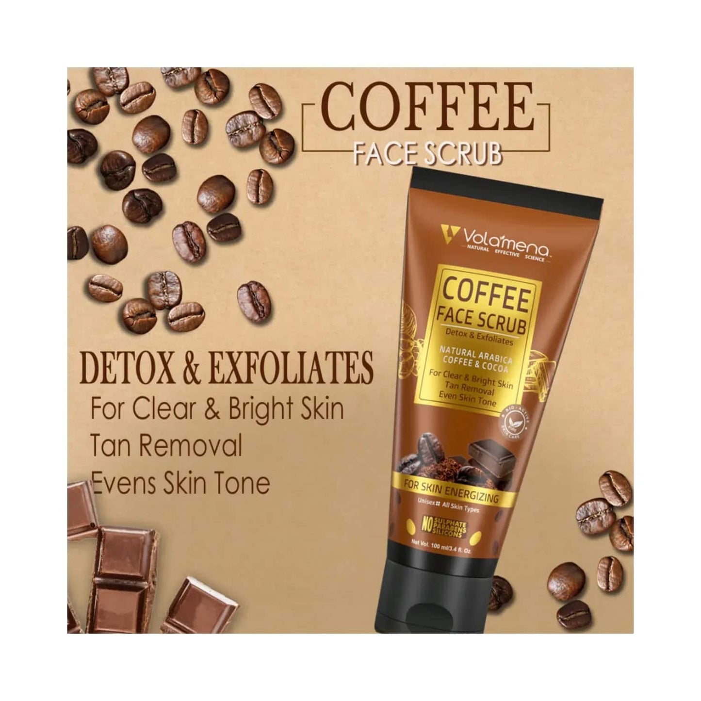 Volamena Coffee Detox Face Scrub (100ml)