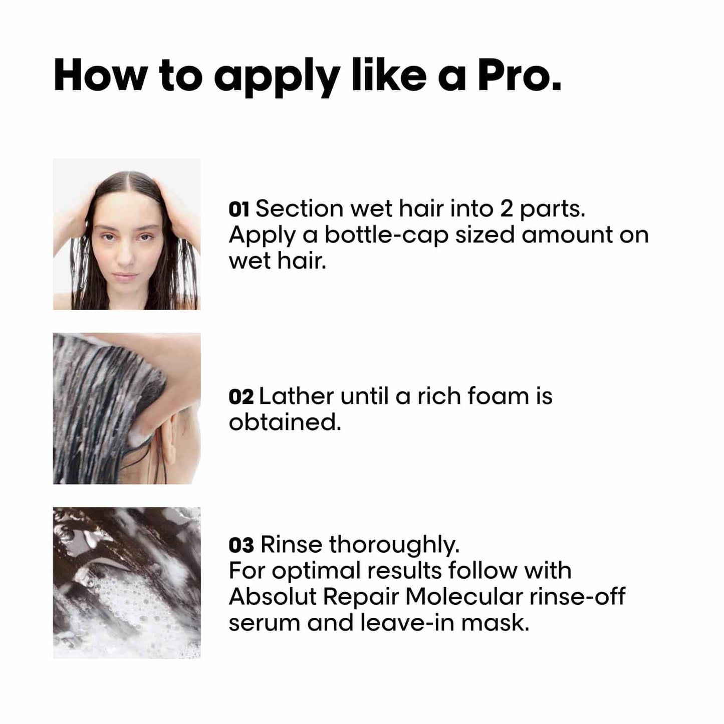 L'Oreal Professionnel Absolut Repair Molecular Sulfate-Free Deep Repair Shampoo For Damaged Hair
