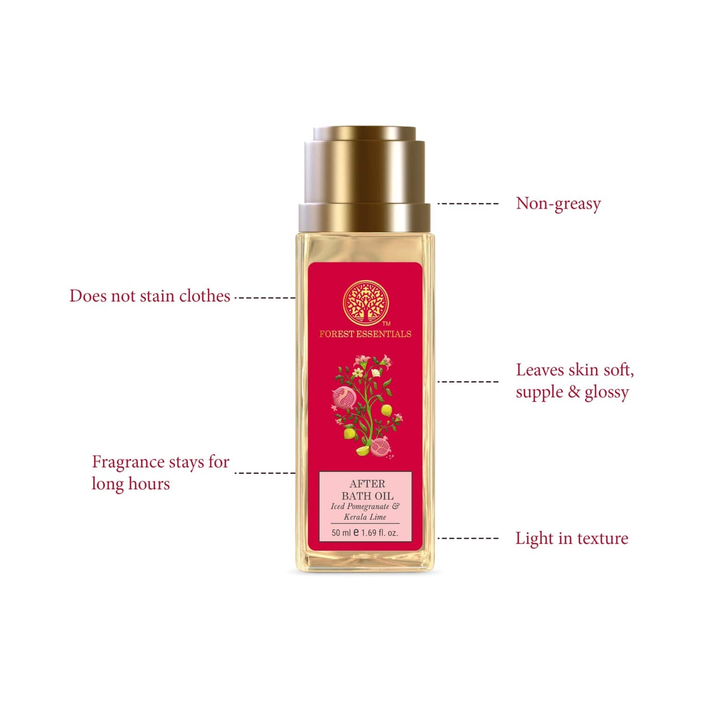 Forest Essentials Travel Size Iced Pomegranate & Kerala Lime After Bath Oil (50ml)