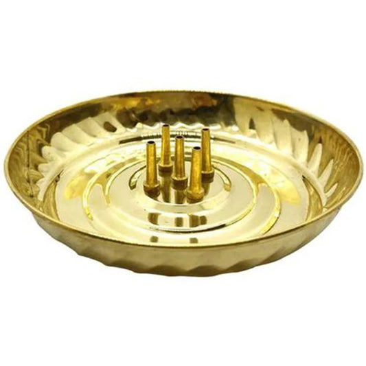 Brass Agarbatti Stand, Incense Stick Stand - 5 holes