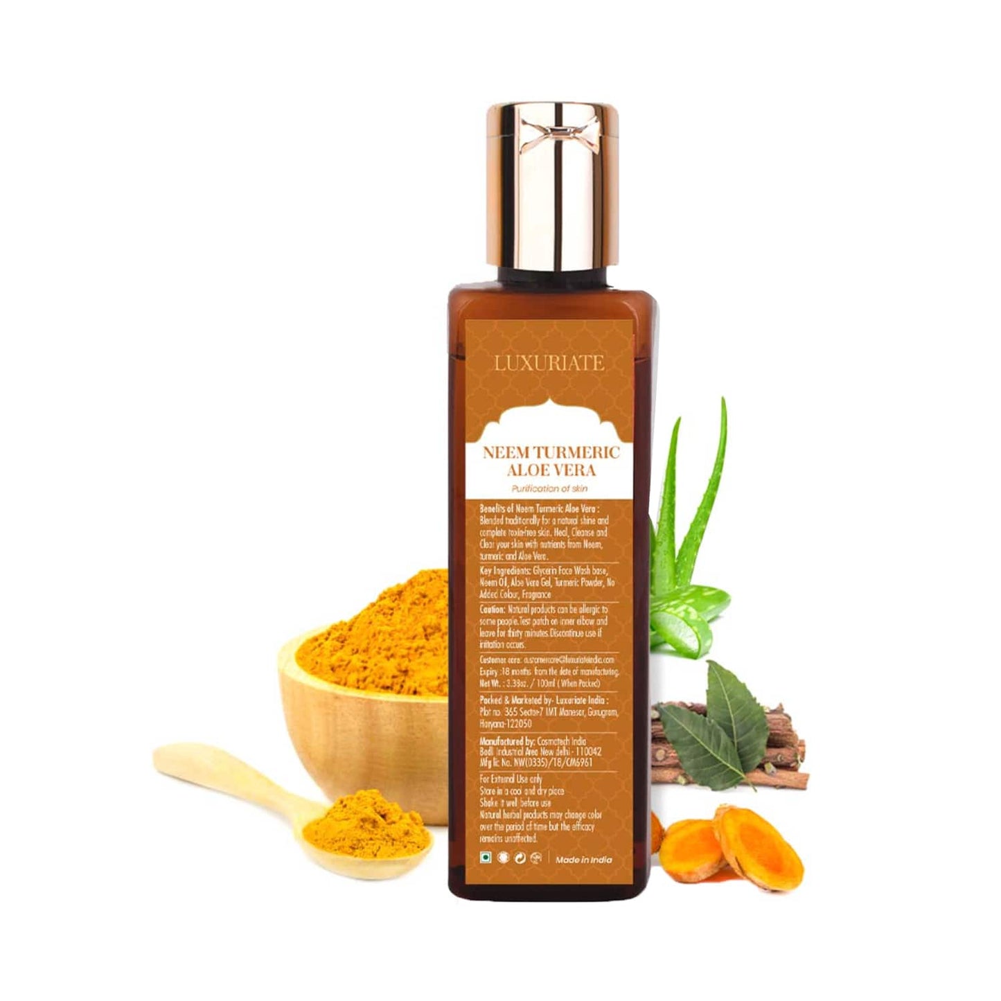 LUXURIATE Neem Turmeric Aloe Vera Face Wash (100ml)