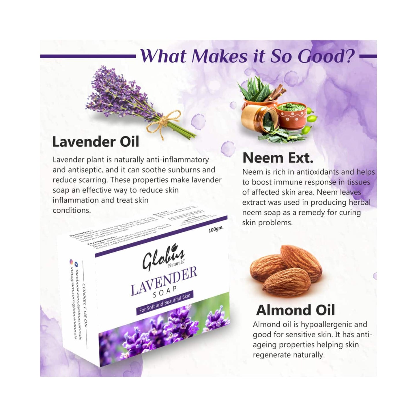 Globus Naturals Lavender Soap (100g)