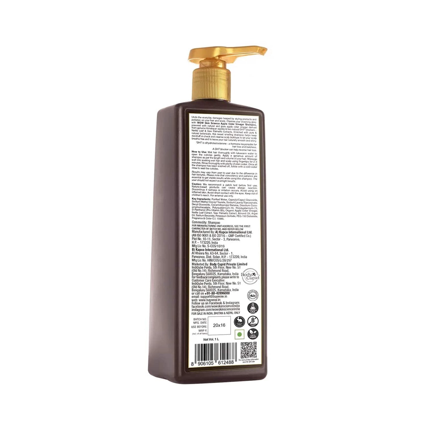 WOW SKIN SCIENCE Apple Cider Vinegar Shampoo (1000ml)