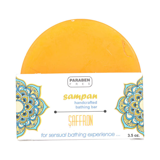 Sampan Handcrafted Glycerin Saffron Bathing Bar - (100g)