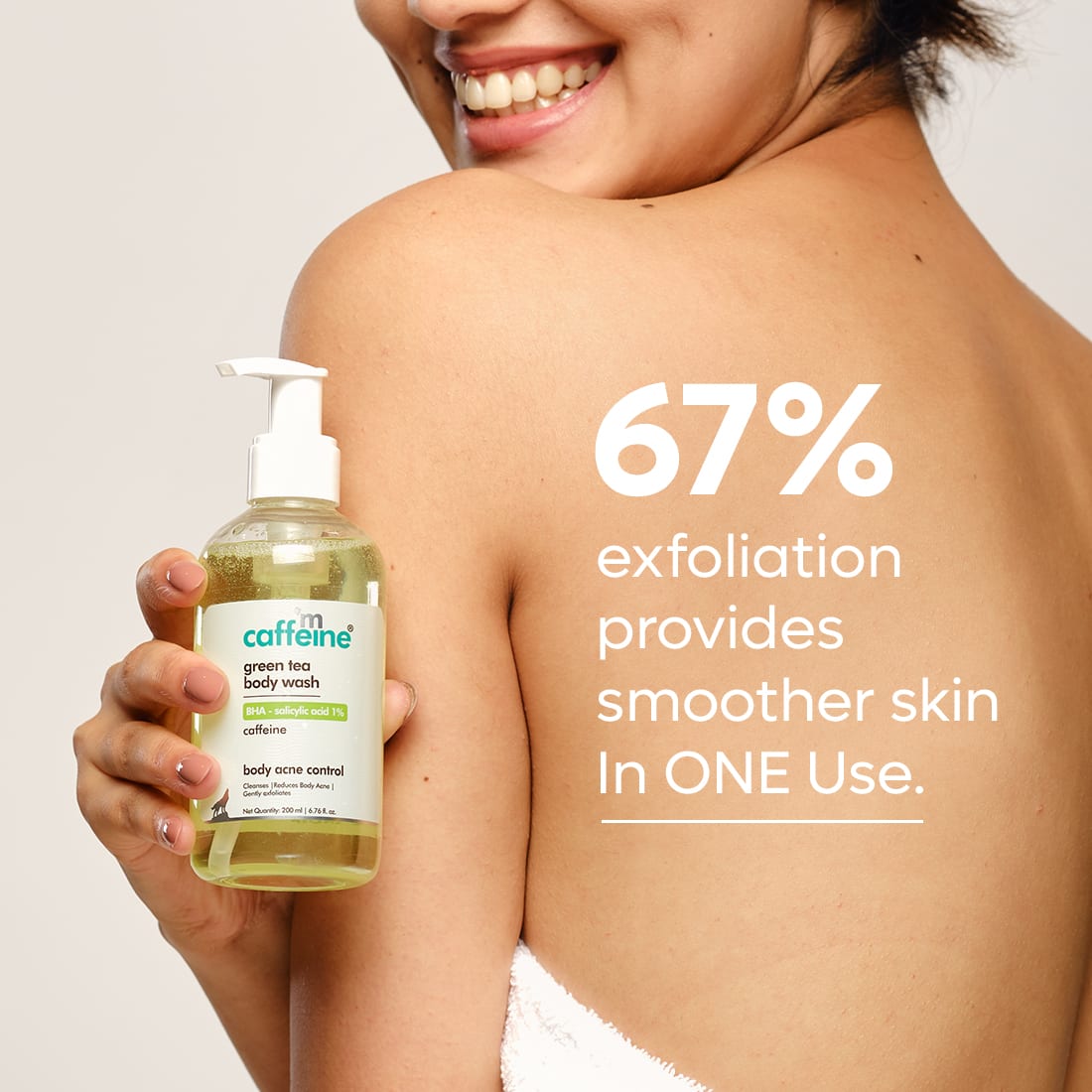 mCaffeine Green Tea Body Wash with Bha Salicylic Acid 1% (200ml)