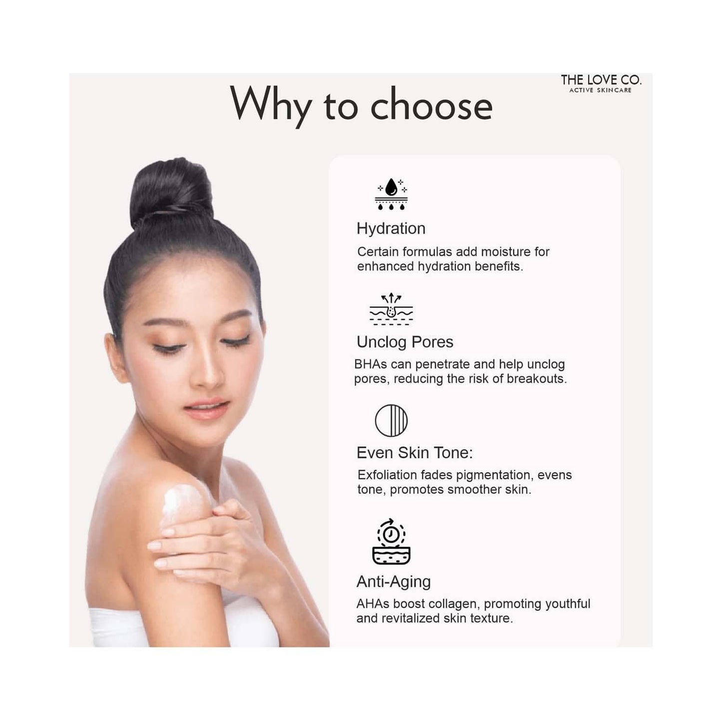 THE LOVE CO. Honeymoon Glow AHA + BHA Body Lotion For Rough & Bumpy Skin (250ml)