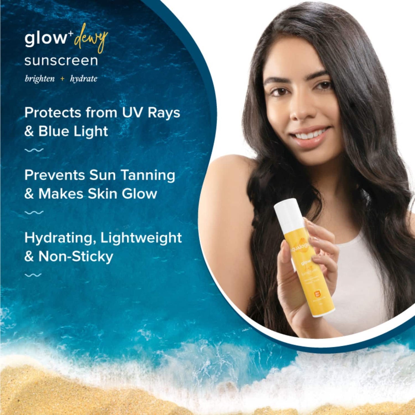 Aqualogica Glow+ Dewy Sunscreen (50g)
