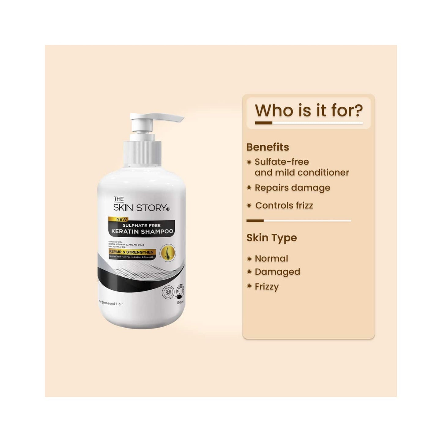 The Skin Story New Sulfate Free Keratin Shampoo (190ml)