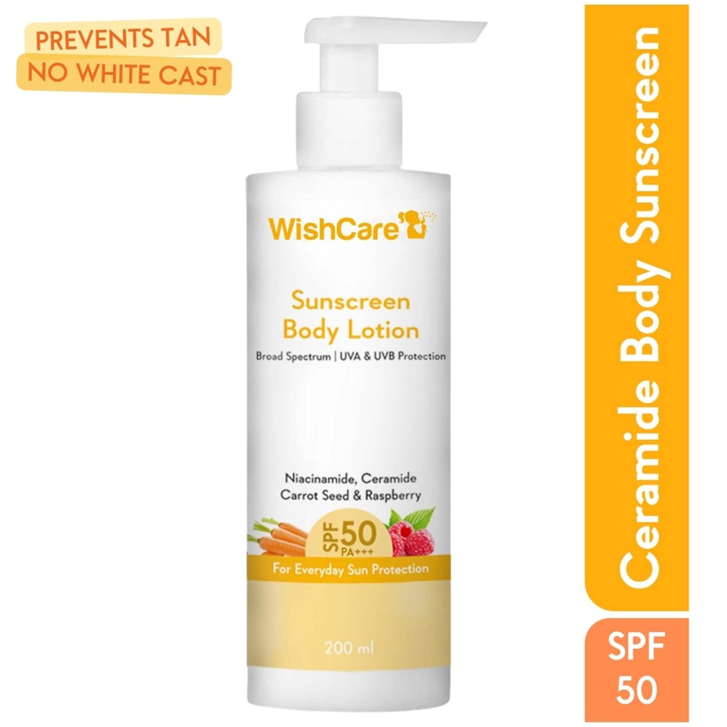 WishCare SPF 50 Sunscreen Body Lotion - Broad Spectrum For Men & Women (200 ml)