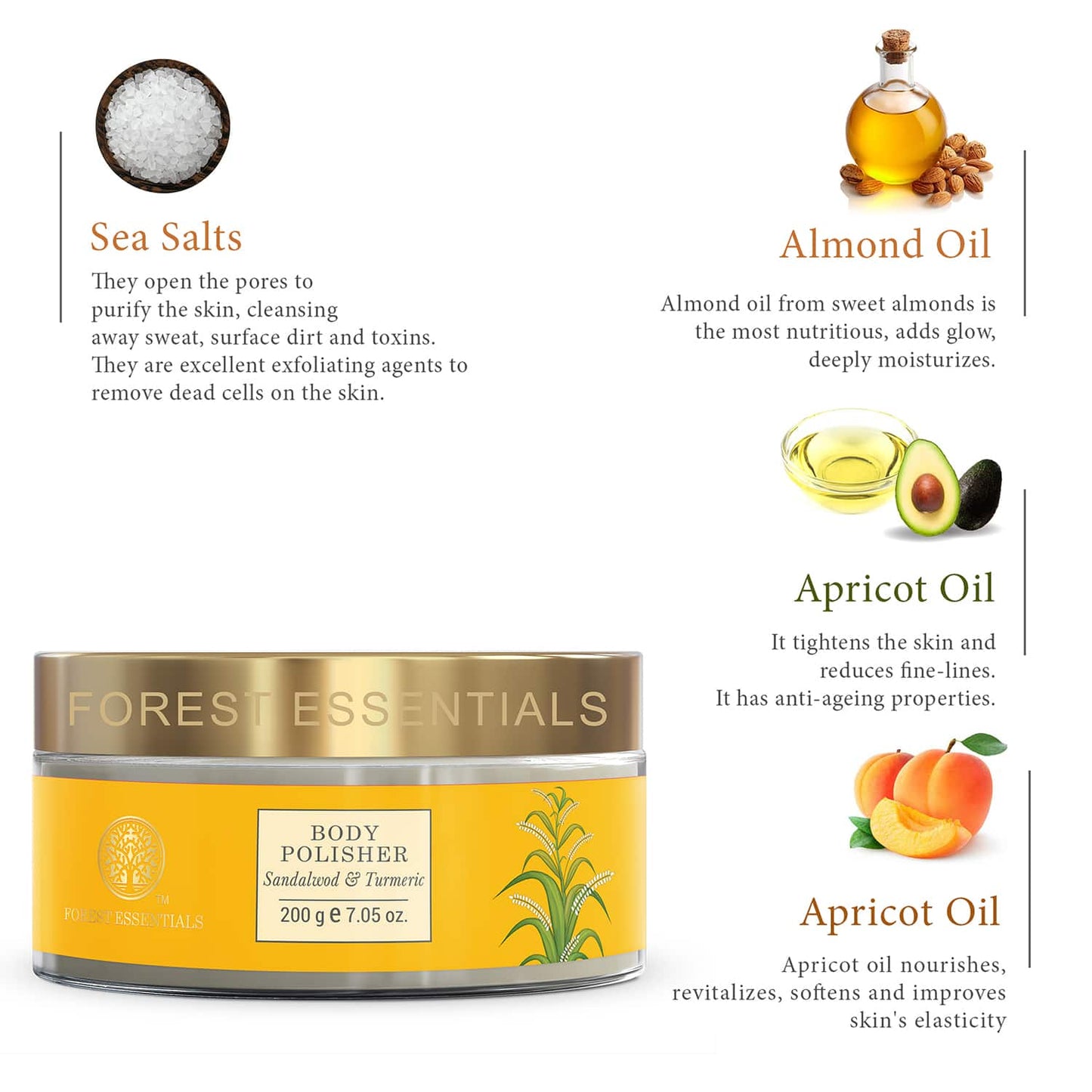 Forest Essentials Body Polisher Ayurvedic Exfoliating Scrub (200 g)