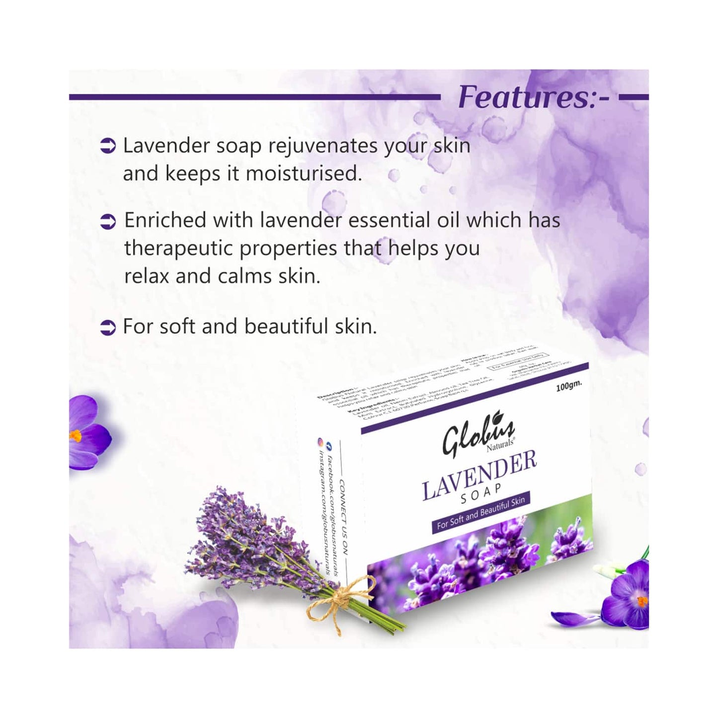 Globus Naturals Lavender Soap (100g)