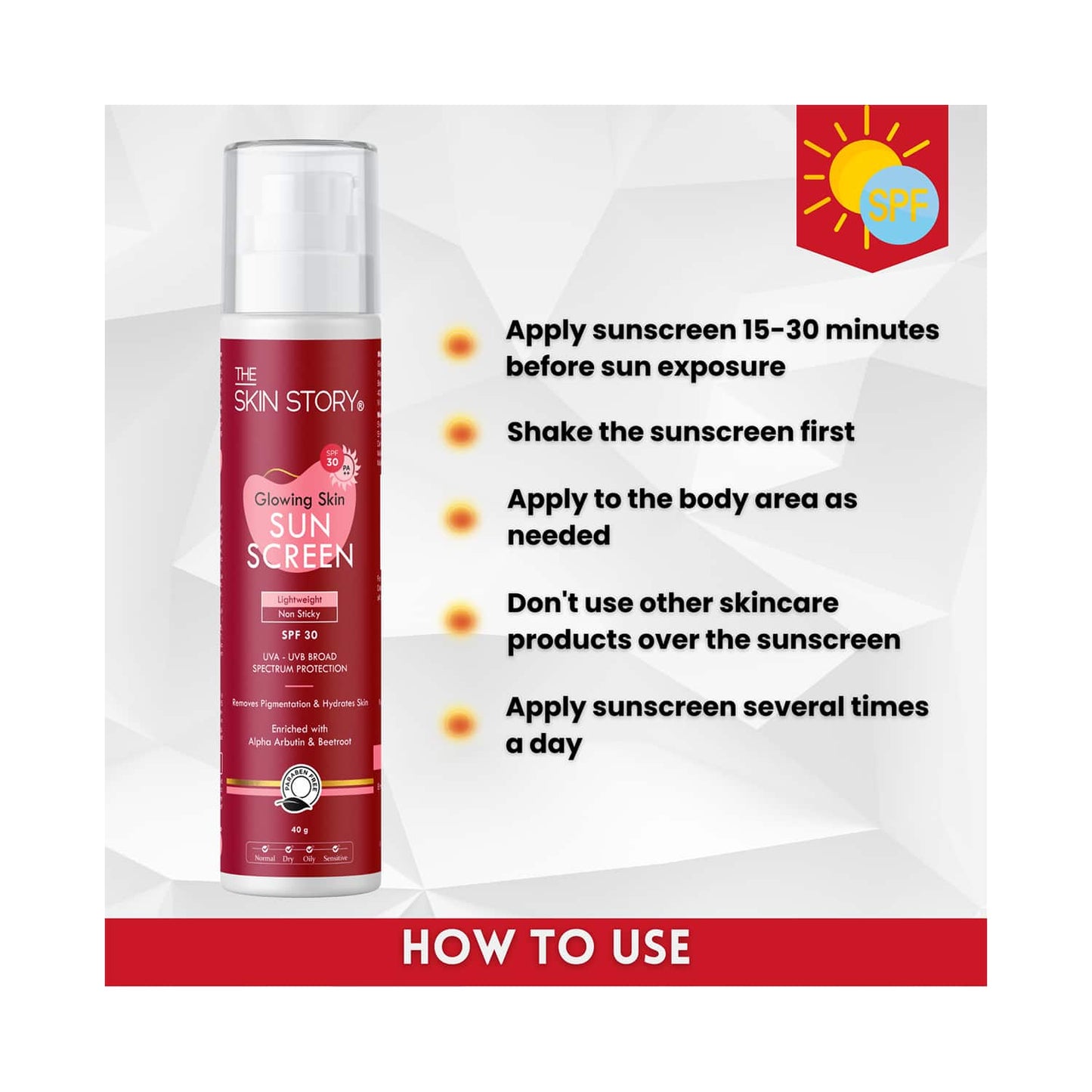 The Skin Story Glowing Skin Sunscreen With SPF 30 PA++ (40 g)