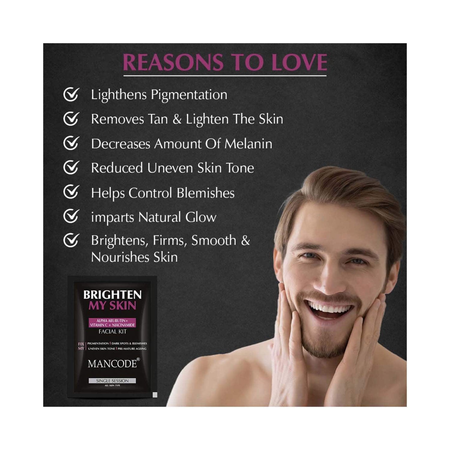 Mancode Skin Brightening Facial Kit For Men (6 pcs)
