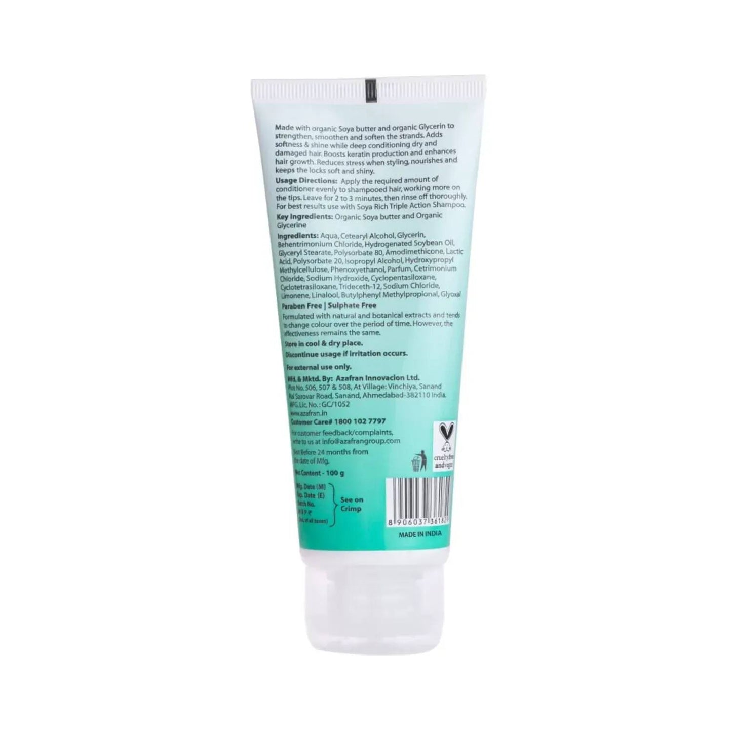 Azafran Organics Soya Rich Triple Action Intense Moisturizing Conditioner (100g)