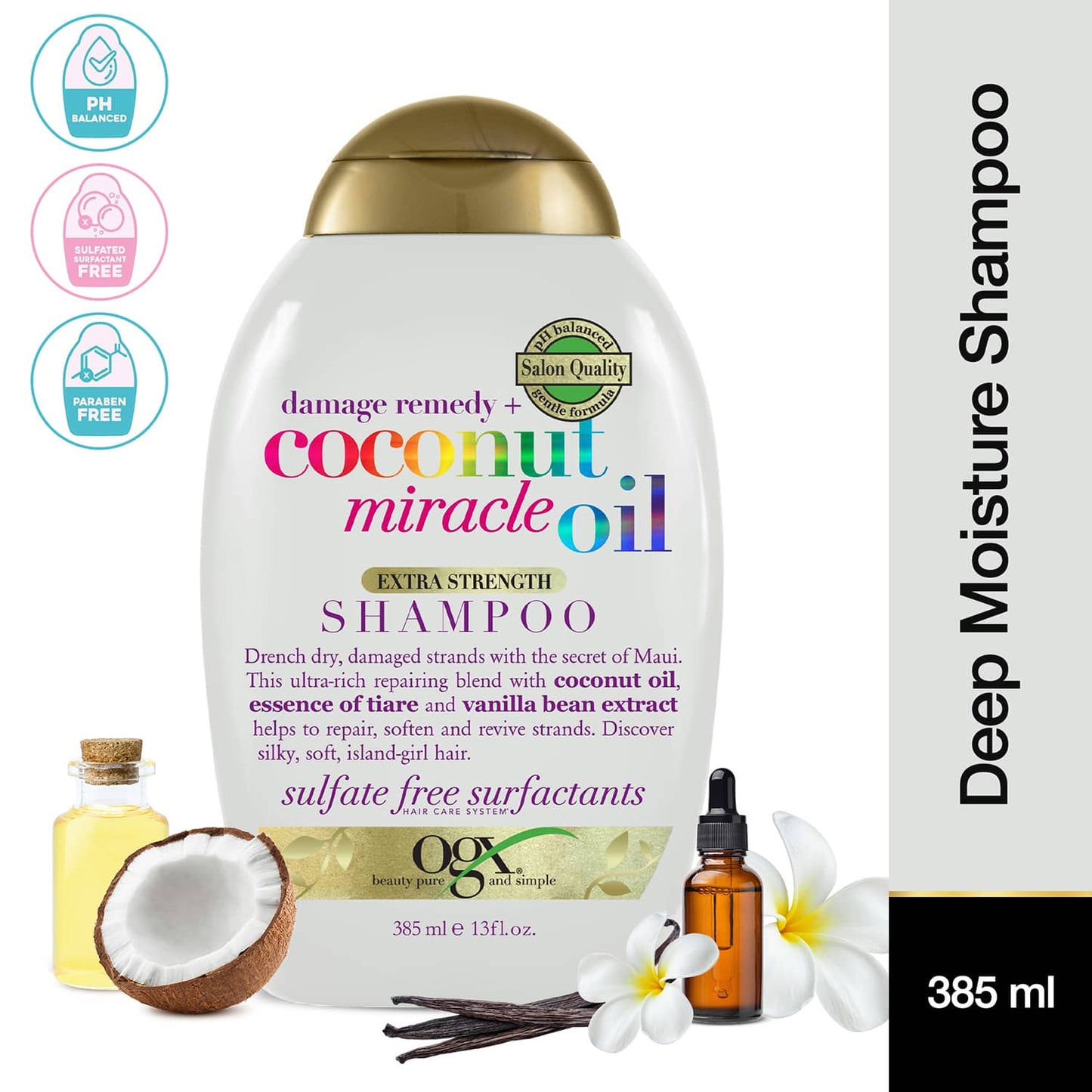 OGX Extra Strength Damage Remedy Coconut Miracle Oil Shampoo (385 ml)