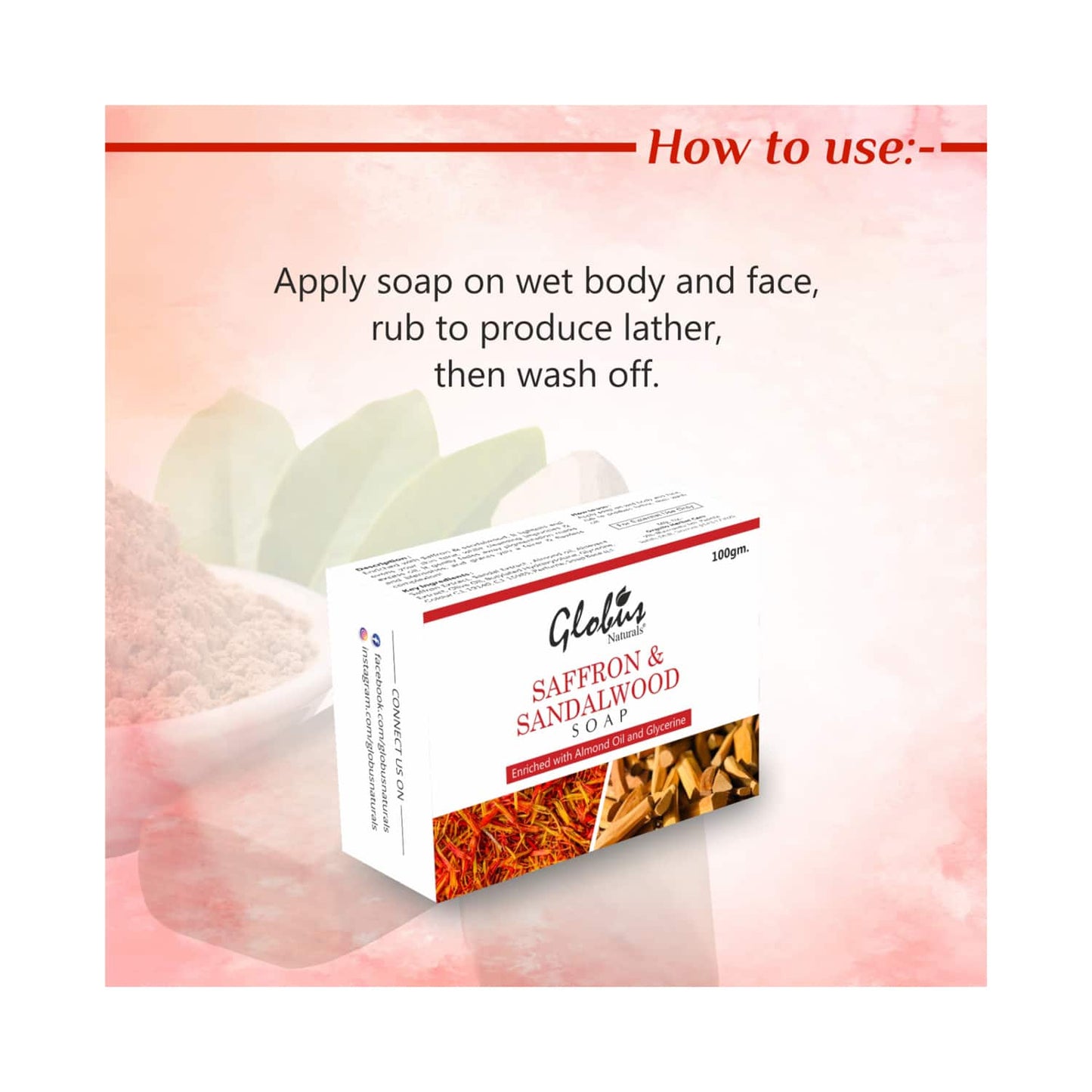 Globus Naturals Saffron & Sandalwood Soap (100g)