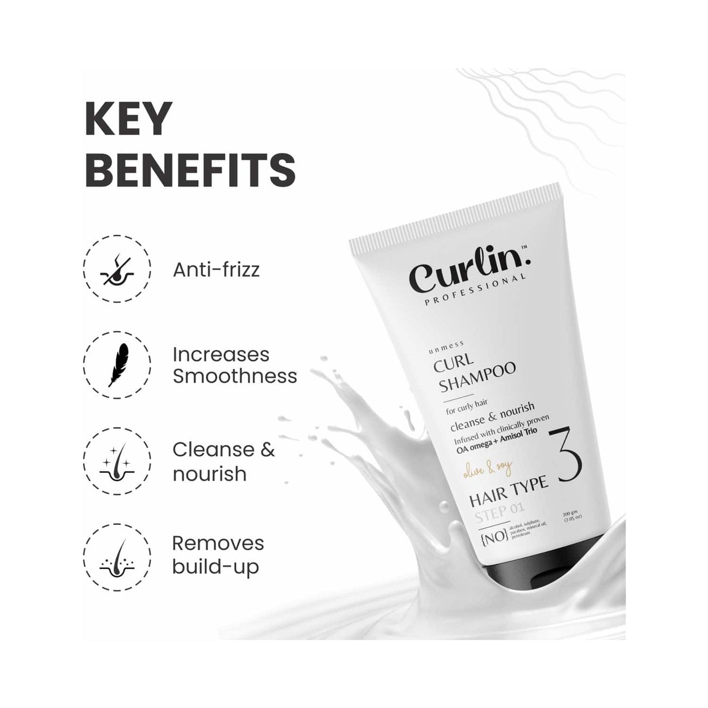 Curlin Professional Nourishing Curly Hair Shampoo (200 g)