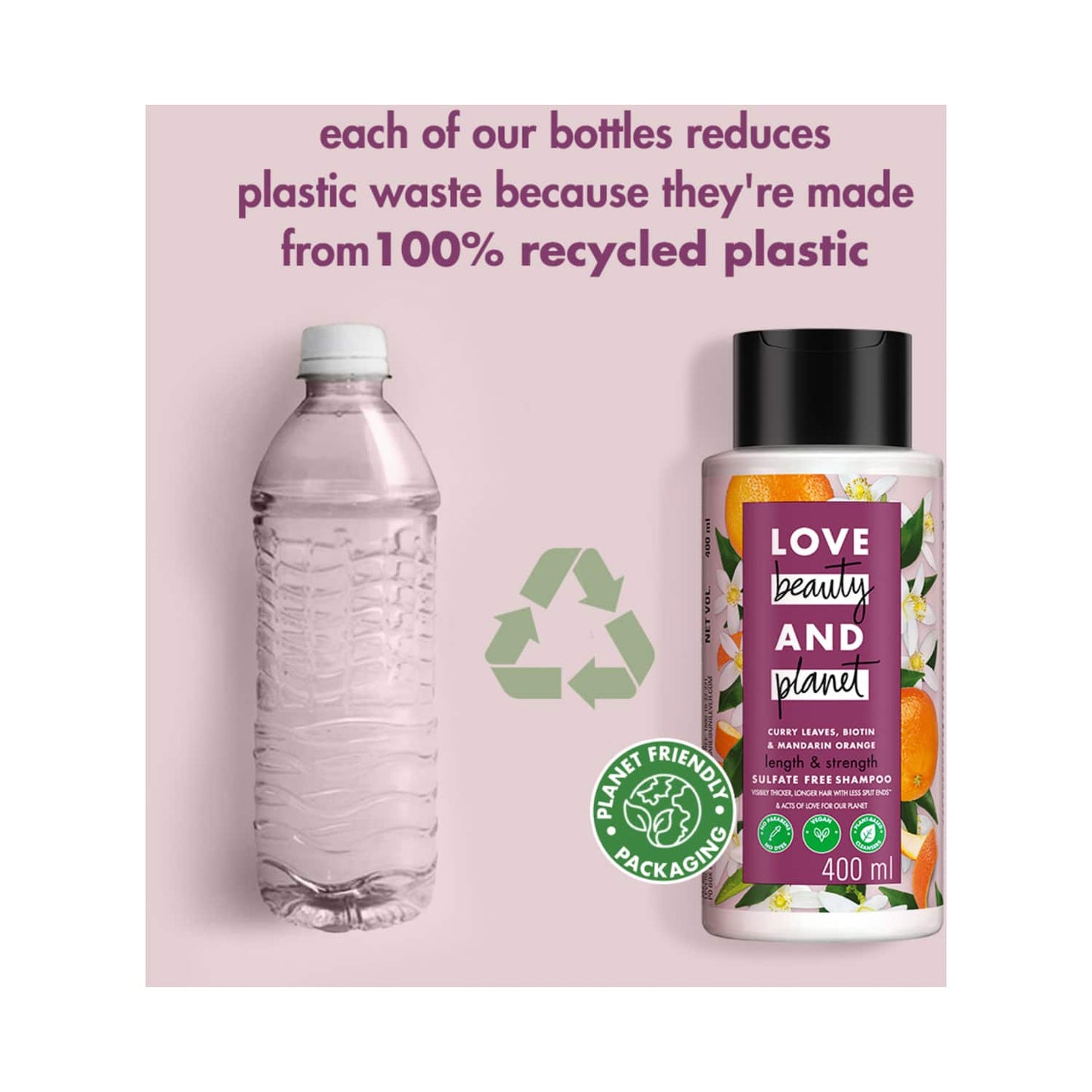 Love Beauty & Planet Curry Leaves & Biotin Sulpate Free Shampoo for Length and Strength (400 ml)