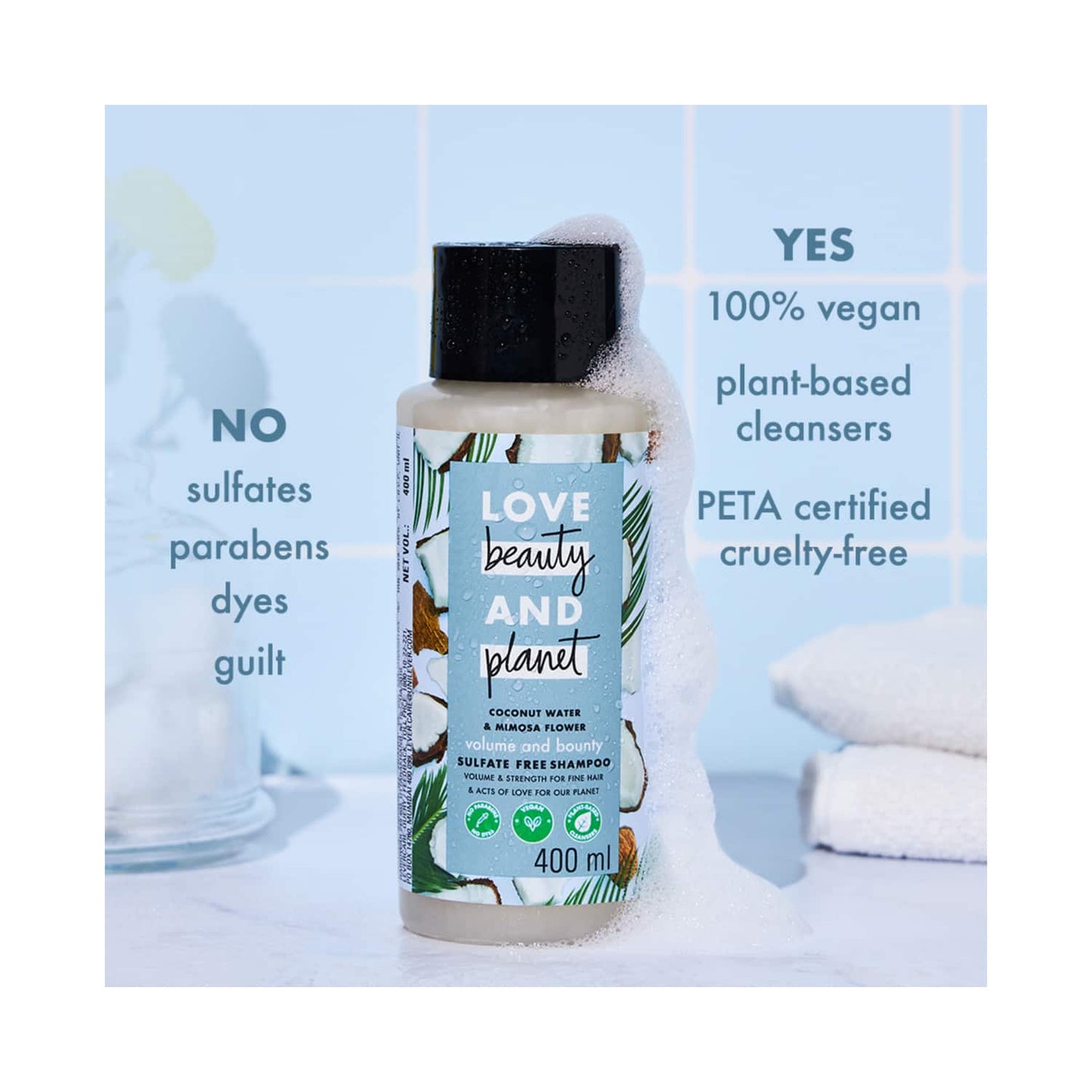 Love Beauty & Planet Coconut Water & Mimosa Flower Shampoo for Volume & Bounce No Sulphates (200 ml)