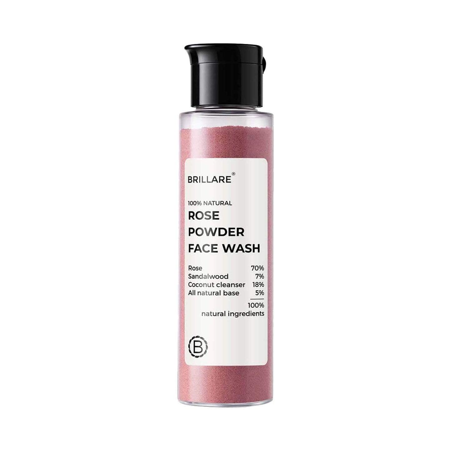 Brillare Rose Powder Face Wash For Well Hydrated Younger Looking Skin (30g)