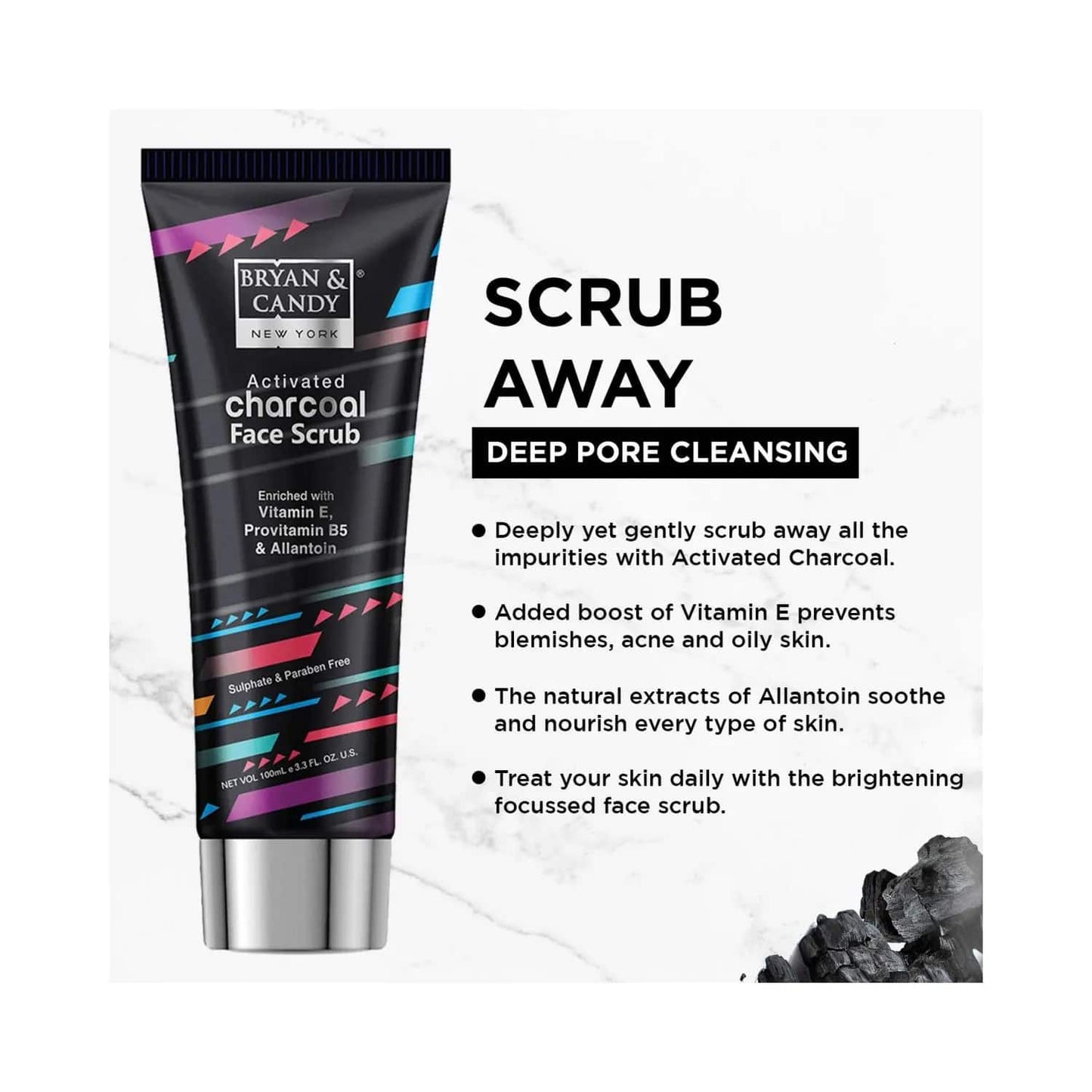 BRYAN & CANDY Charcoal Face Scrub (100ml)