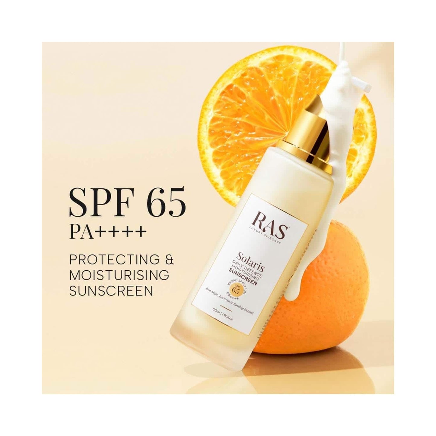 Ras Luxury Skincare Solaris Daily Defence Mineral Sunscreen With SPF 65 PA++++ (50 ml)