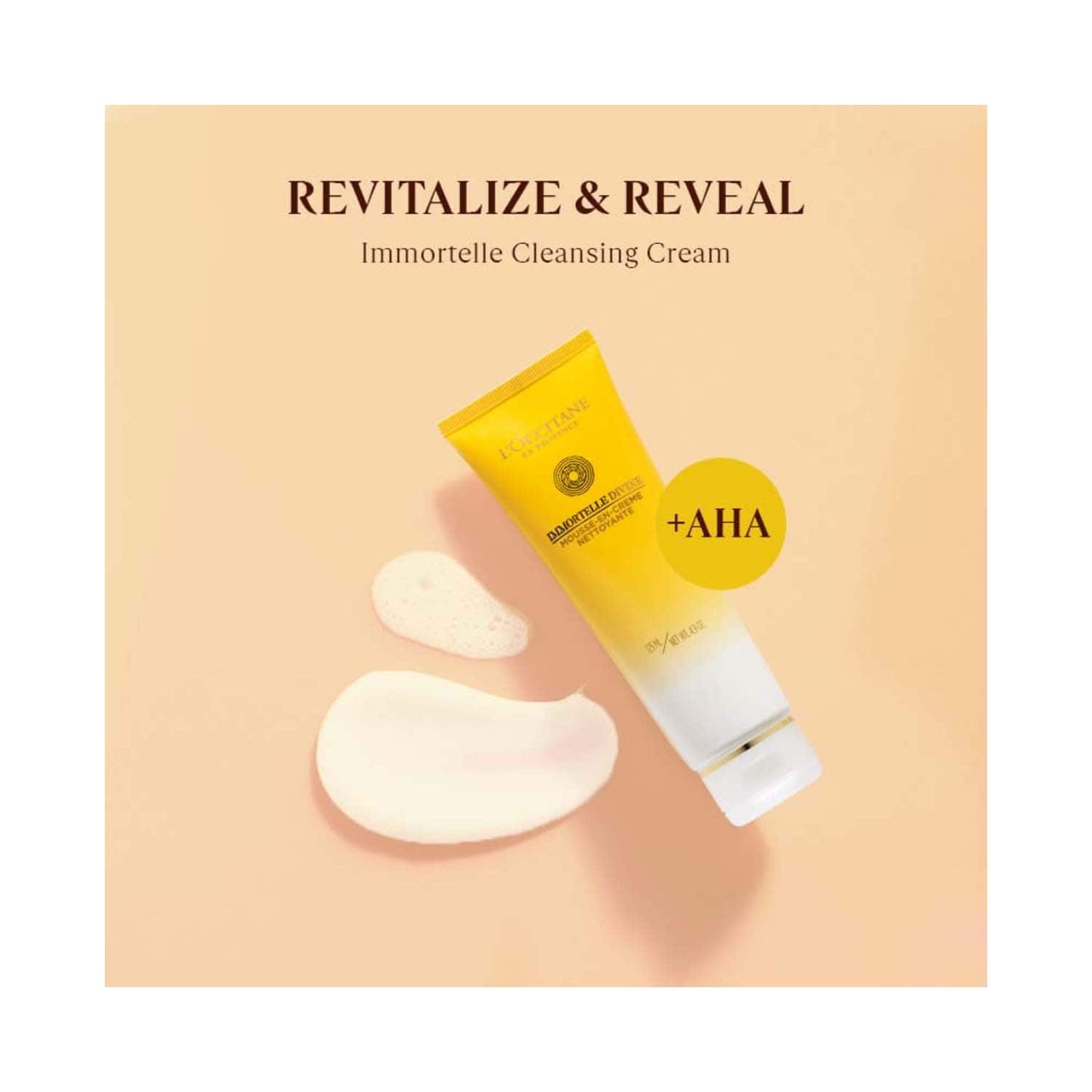 L'occitane Immortelle Divine Mini Foaming Cleansing Cream With AHA (14 ml)