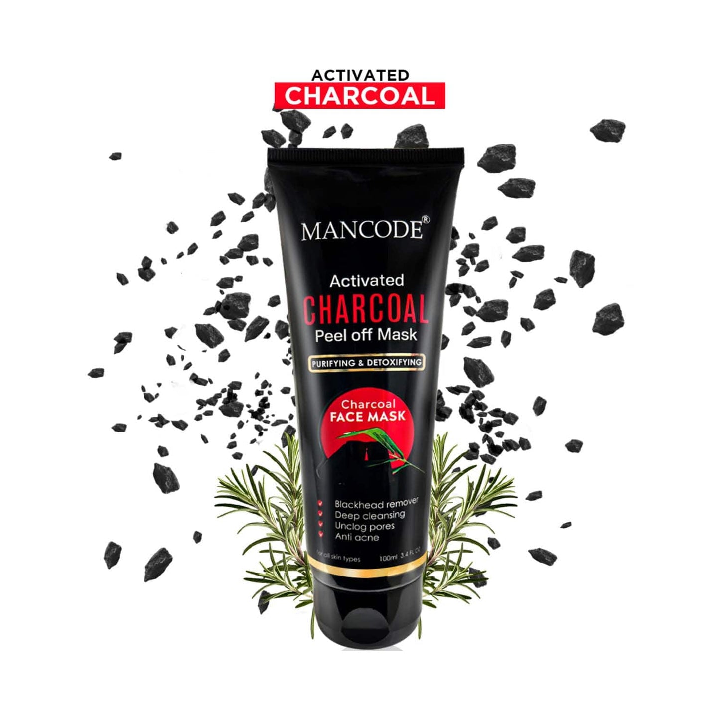 Mancode Activated Charcoal Peel Off Mask (100 ml)