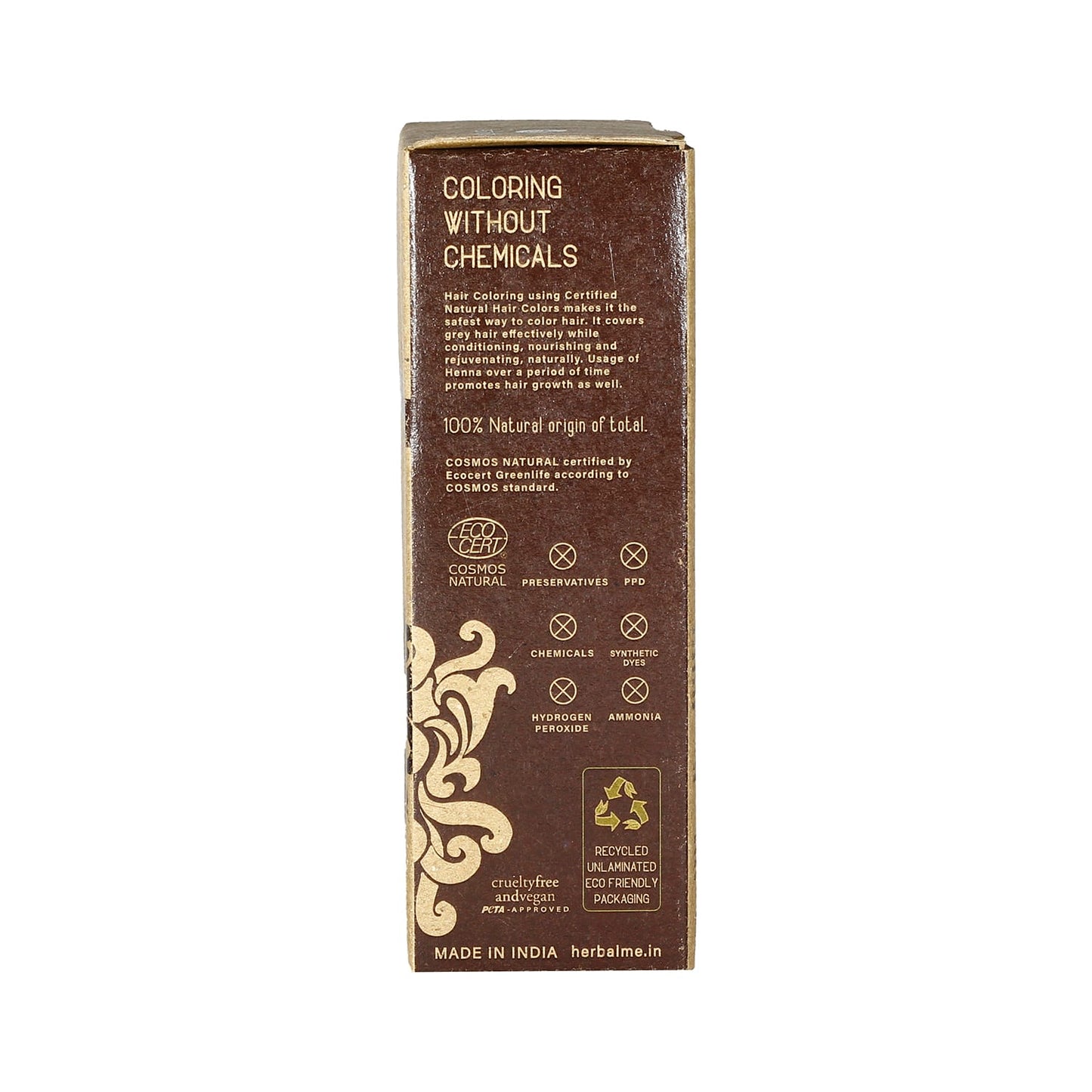 Herbal Me Certified 100% Natural Henna Hair Color - Deep Brown (200g)