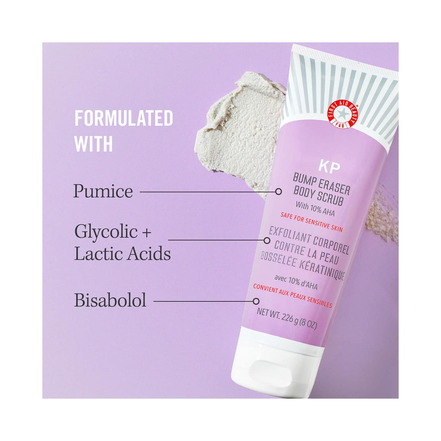 First Aid Beauty KP Bump Eraser Body Scrub With 10% AHA (226g)