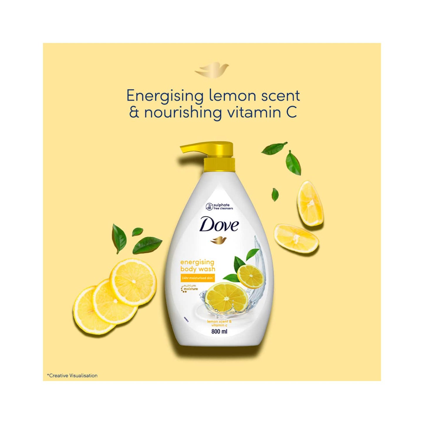Dove Energizing Body Wash With Lemon Scent & Vitamin C (800ml)