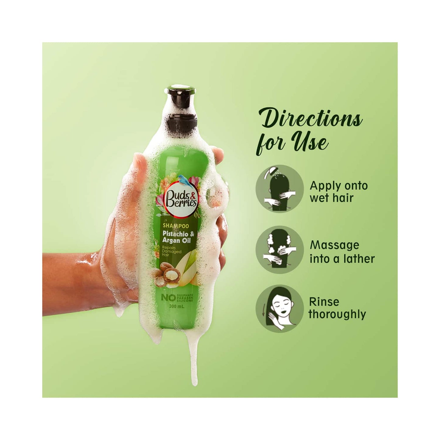 Buds & Berries Pistachio And Argan Oil Shampoo (300ml)