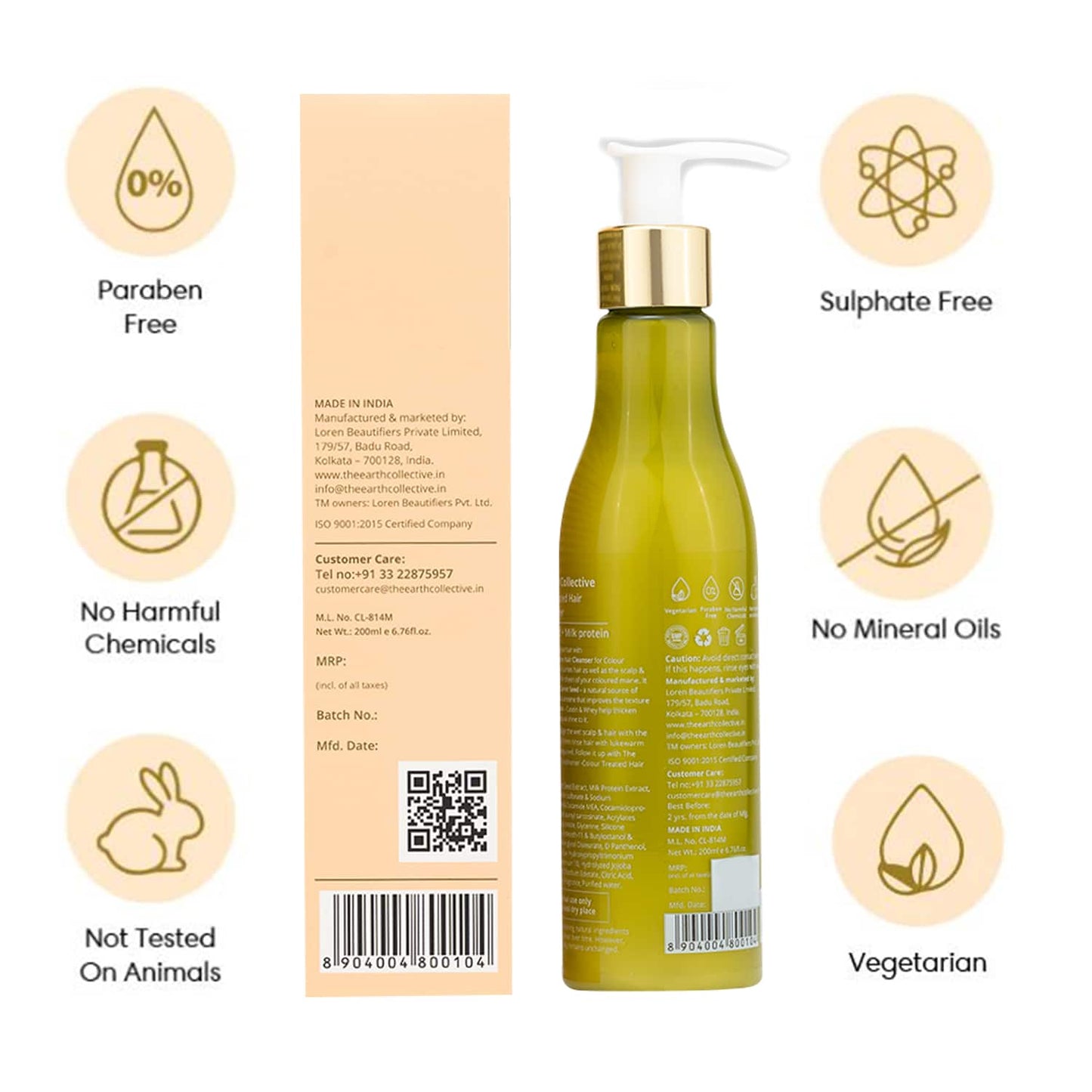 The Earth Collective Hair Cleanser For Color Treated Hair (200 ml)