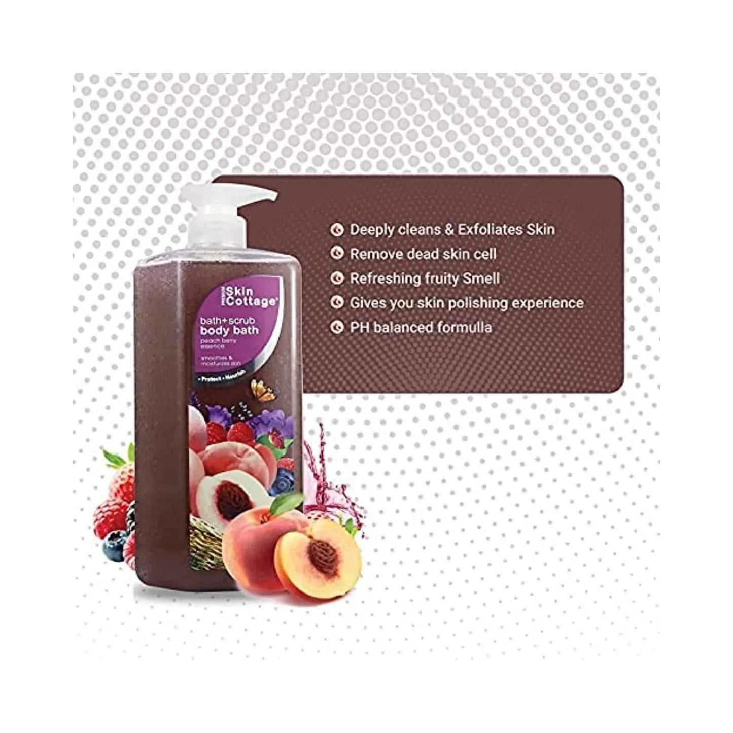 SKIN COTTAGE Peach Berry Essence Body Bath + Scrub (1000ml)